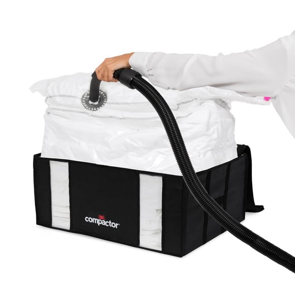 Vákuové vystužené látkové úložné boxy na oblečenie v súprave 2 ks 50x65x27 cm Black Edition – Compactor-image-3