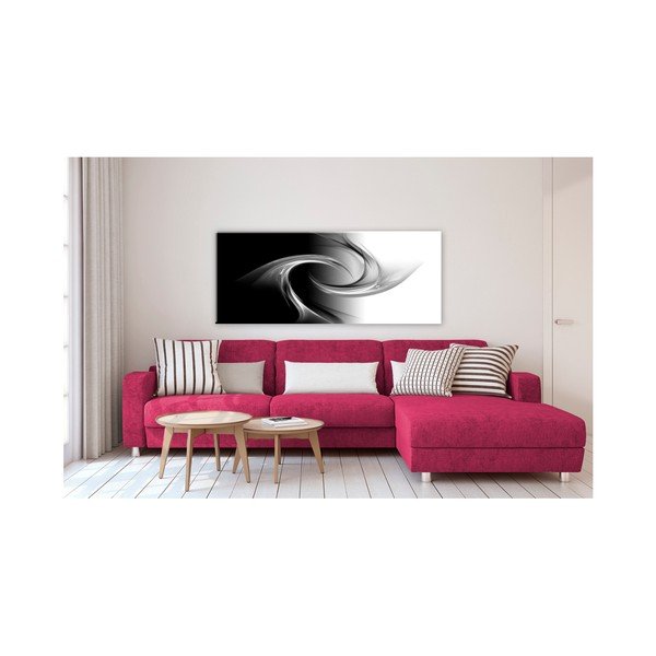 Obraz Styler Glasspik Abstraction B&W, 50 × 125 cm-image-1
