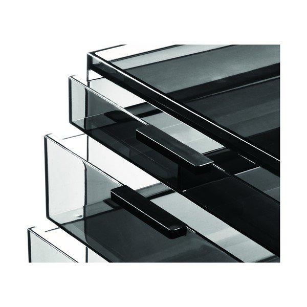 Matne čierny kúpeľňový organizér na kozmetiku z recyklovaného plastu - iDesign-image-4