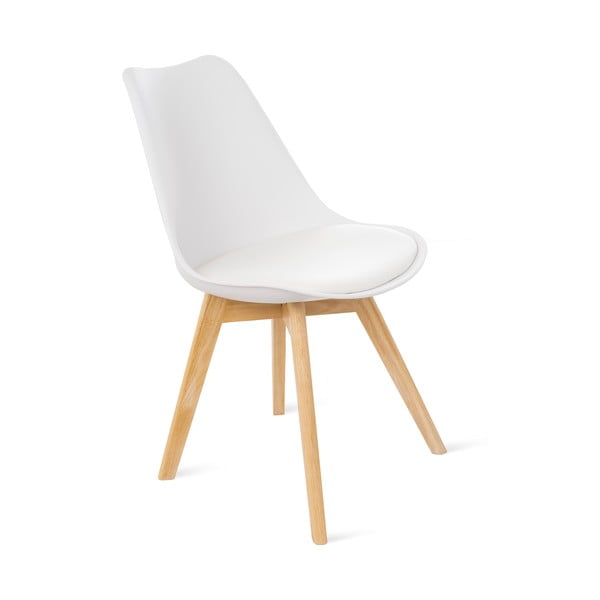 Súprava 2 bielych stoličiek s bukovými nohami Bonami Essentials Retro-image-1