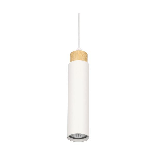 Závesné svietidlo s kovovým tienidlom v bielo-prírodnej farbe Claro – Candellux Lighting-image-3