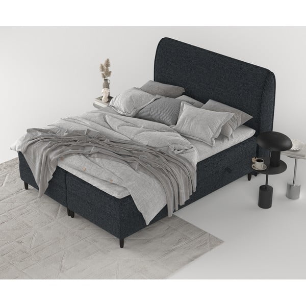 Čierna boxspring posteľ s úložným priestorom 160x200 cm Melba – Maison de Rêve-image-2