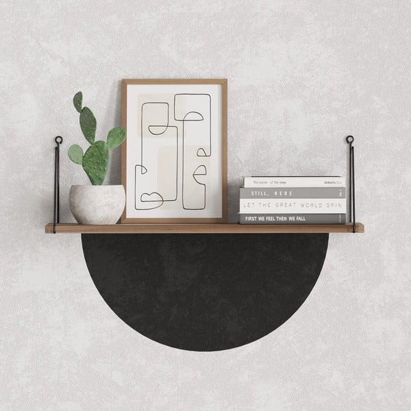 Polica v dekore orecha v prírodnej farbe 72 cm Armoni – Kalune Design-image-1