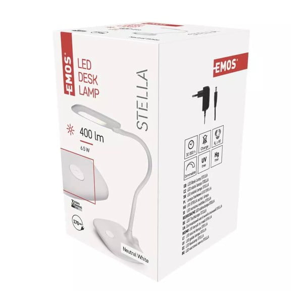 Biela LED stmievateľná stolová lampa (výška 55 cm) Stella – EMOS-image-2