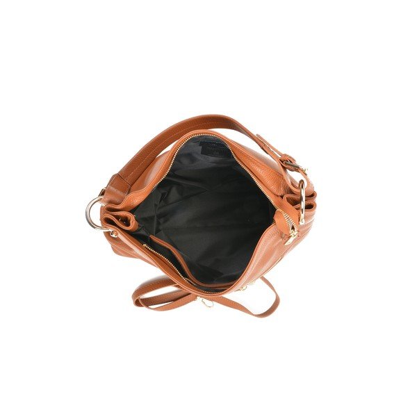 Koňakovohnedá kožená kabelka Mangotti Bags Sisma-image-3