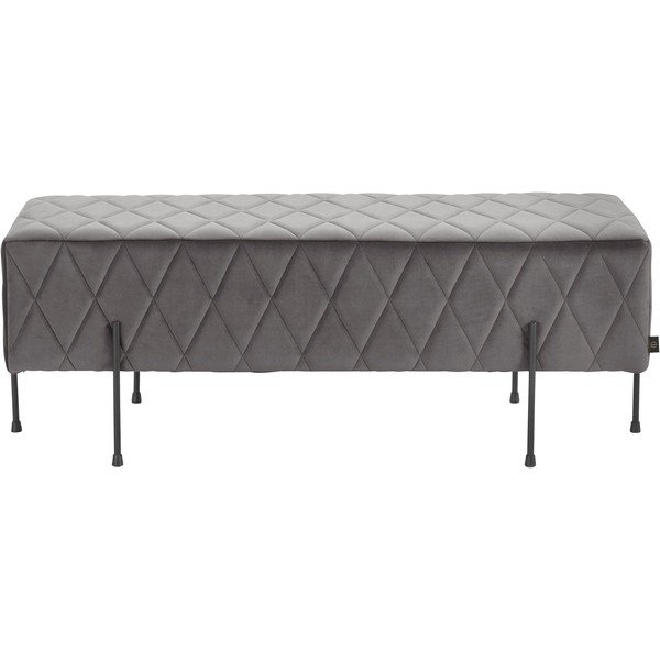 Sivá zamatová lavica Toni - Støraa-image-1