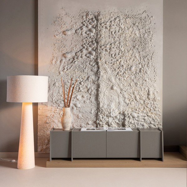 Sivý TV stolík v dekore jaseňa 200x53x44 cm Brock – WOOOD-image-1