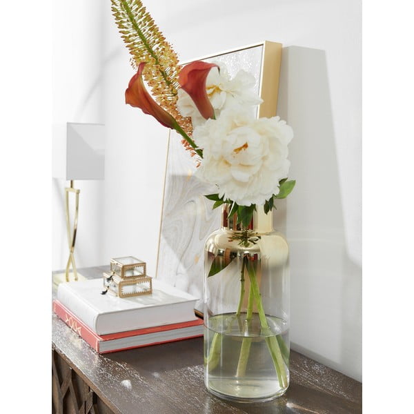 Ručne fúkaná sklenená váza v zlatej farbe Westwing Collection Uma, výška 35 cm-image-1