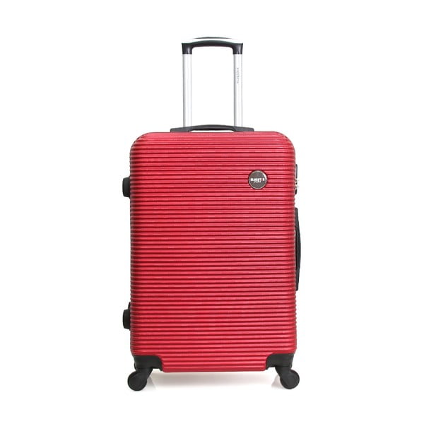 Červený cestovný kufor na kolieskách BlueStar Porto, 96 l