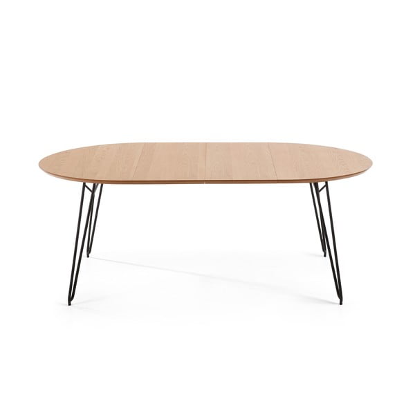 Rozkladací jedálenský stôl s doskou v dubovom dekore Kave Home Novaks, ø 120 cm-image-4