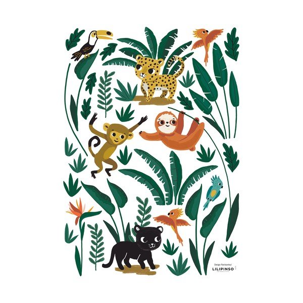 Hárok samolepiek 30x42 cm Jungle Animals – Lilipinso
