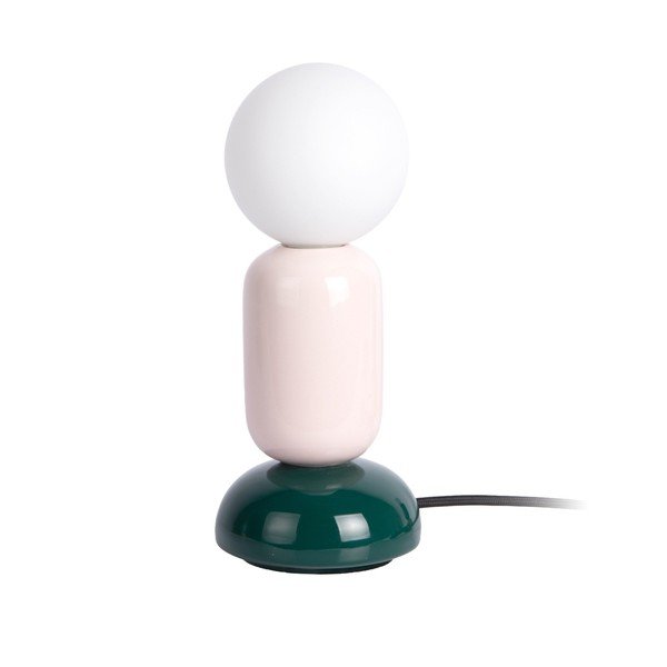 Tmavozelená/svetloružová keramická stolová lampa (výška  27 cm) Firenze Tube – Leitmotiv