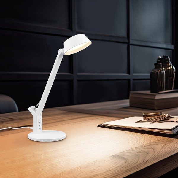 Matne biela LED stolová lampa so stmievačom (výška  40 cm) Ava – Trio-image-4