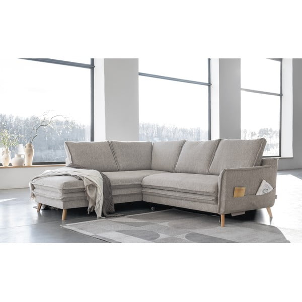 Béžová rozkladacia rohová pohovka (ľavý roh) Charming Charlie – Miuform-image-3