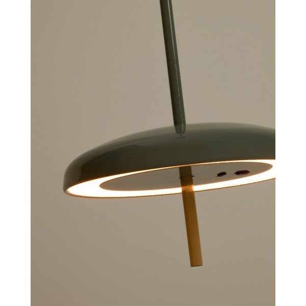 Svetlozelené LED stmievateľné závesné svetlo s kovovým tienidlom Porte – Kave Home-image-1