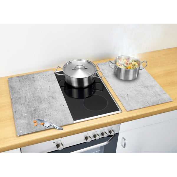 Kryty na sporák z tvrdeného skla v súprave 2 ks 52x30 cm Concrete - Allstar-image-1