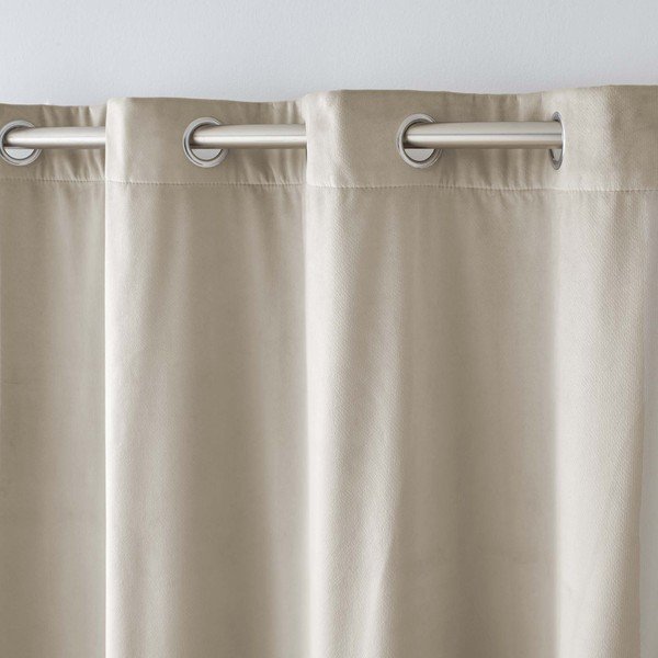 Béžový zamatový termo záves 140x260 cm Polarchic – douceur d'intérieur-image-3