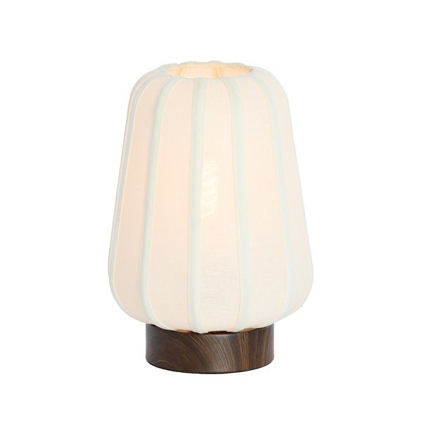 Biela kovová stolová lampa s textilným tienidlom (výška  29 cm) Bibia – Light & Living-image-2