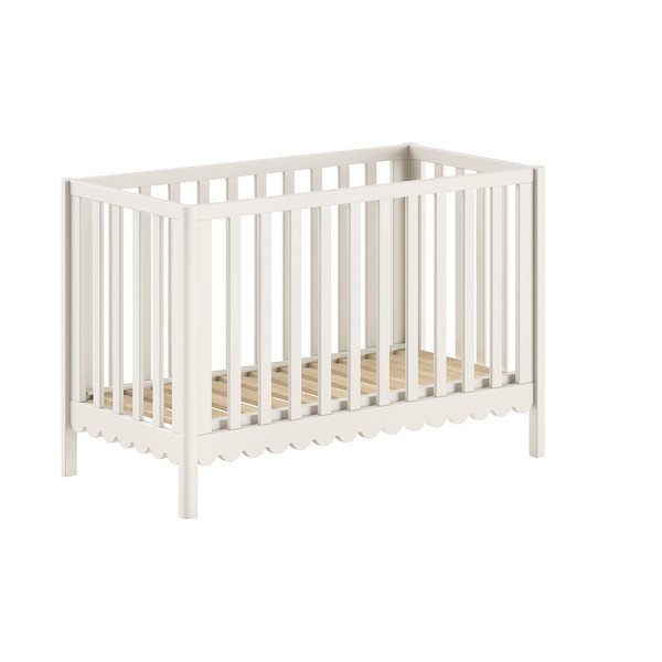 Béžová postieľka z borovicového dreva s nastaviteľnou výškou 60x120 cm Swingo – Vipack