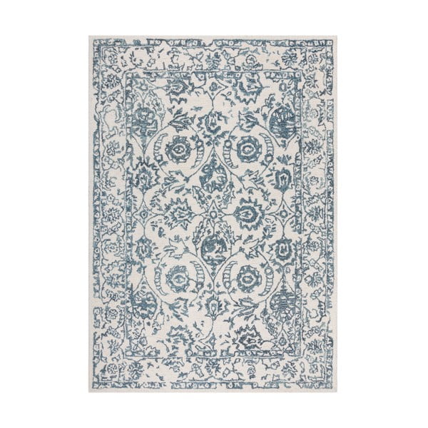 Biely/modrý vlnený koberec 290x200 cm Yasmin - Flair Rugs