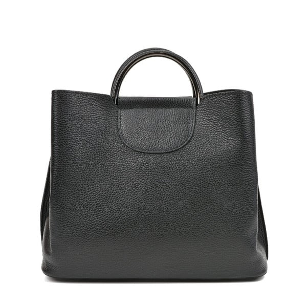 Čierna kožená kabelka Mangotti Bags Patricia
