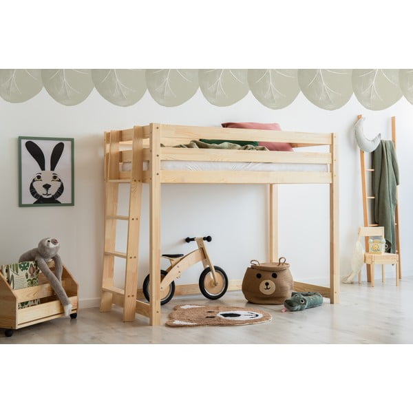Vyvýšená detská posteľ z borovicového dreva 90x200 cm CLPBA - Adeko-image-1