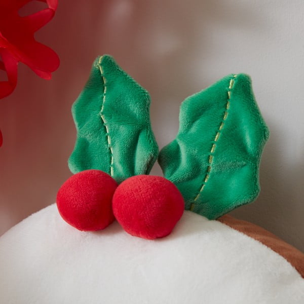 Plyšový dekoračný vankúš s vianočným motívom 35x35 cm Christmas Pudding – Catherine Lansfield-image-2