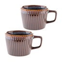 Modré/hnedé kameninové hrnčeky v súprave 2 ks na cappuccino 190 ml Tone – Dakls