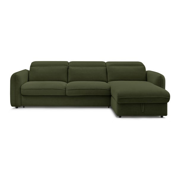 Zelená rozkladacia rohová pohovka (variabilná) Achille – Bobochic Paris