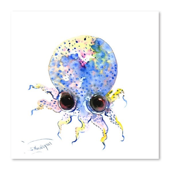 Autorský plagát Blue Octopus od Surena Nersisyana, 30 x 21 cm