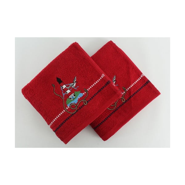 Sada 2 uterákov Marina Red Feneri, 50 × 90 cm