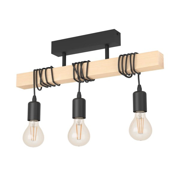 Závesné svietidlo v čiernej a prírodnej farbe TOWNSHEND - EGLO