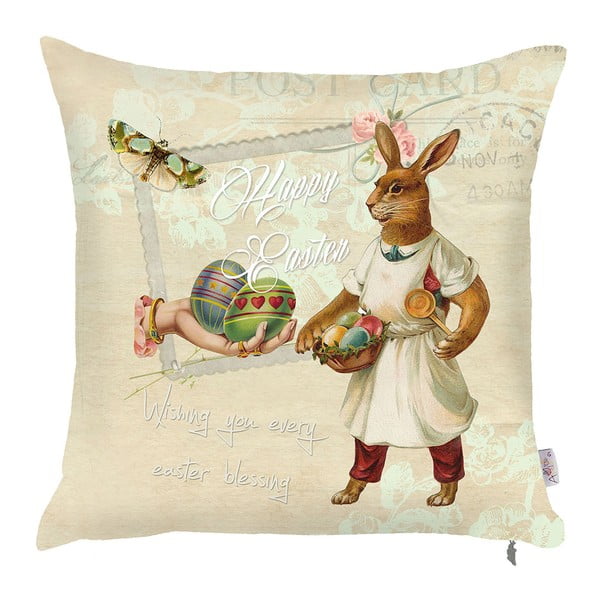 Obliečka na vankúš Apolena Happy Easter Rabbit, 43 × 43 cm