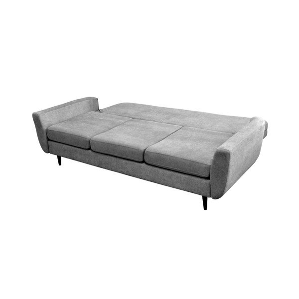 Sivá trojmiestna rozkladacia pohovka s čiernymi nohami Mazzini Sofas Jasmin-image-4
