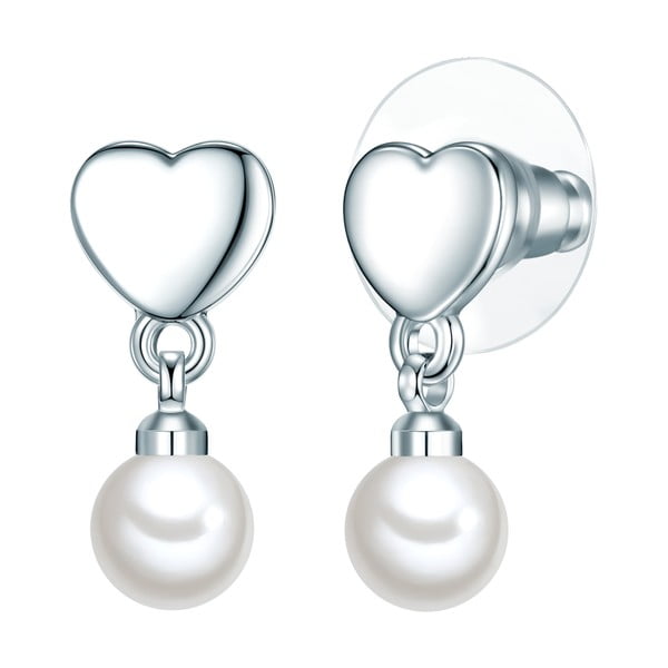 Náušnice s bielou perlou Perldesse Sei, ⌀ 0,6 cm