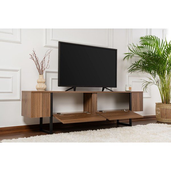 TV stolík v dekore orecha v tmavoprírodnej farbe 180x50x29,5 cm Serenity – Kalune Design-image-4