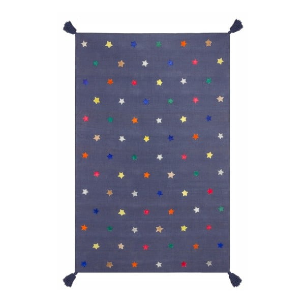 Ručne tkaný modrý koberec Art For Kids Stars, 110 × 160 cm