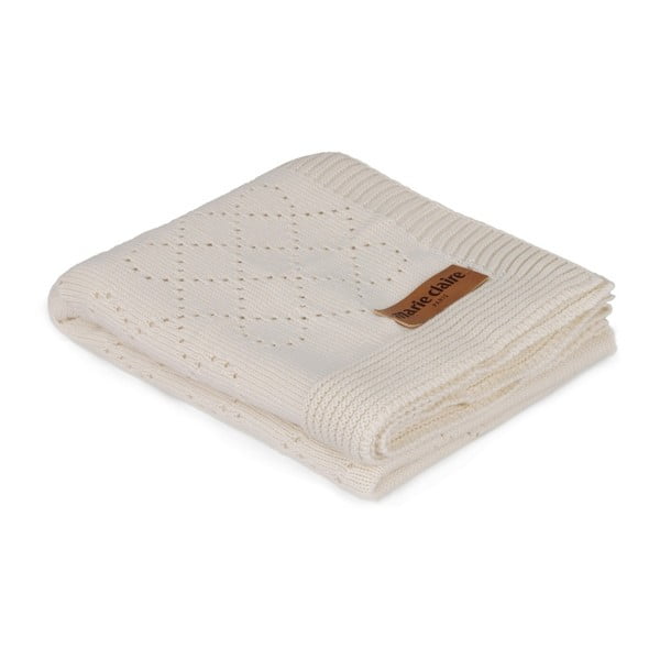Béžová detská prikrývka z čistej bavlny, 80 × 100 cm