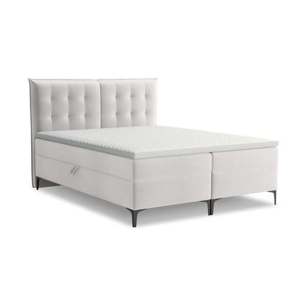 Svetlosivá boxspring posteľ s úložným priestorom 160x200 cm Mikana – Makamii