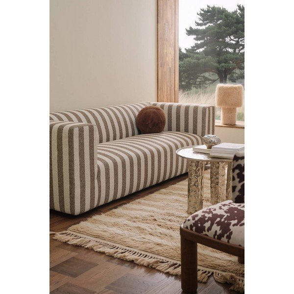 Hnedá/krémovobiela ženilková pohovka 220 cm Lisa – Ellos Home-image-1