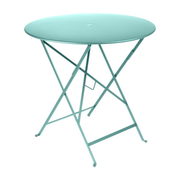 Modrý záhradný stolík Fermob Bistro, ⌀ 77 cm