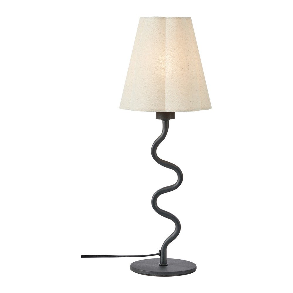 E-shop Béžová kovová stolová lampa s textilným tienidlom (výška 41 cm) Veya – Markslöjd