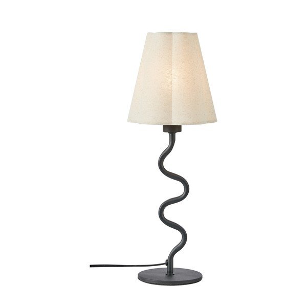 Béžová kovová stolová lampa s textilným tienidlom (výška  41 cm) Veya – Markslöjd