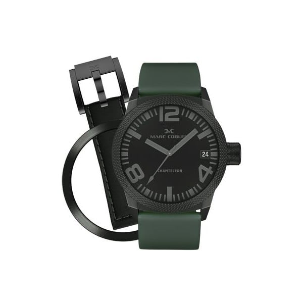 Unisex hodinky Marc Coblen s remienkom a krúžkom na ciferník naviac P41