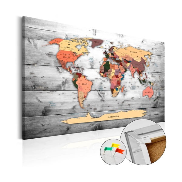Nástenka s mapou sveta Artgeist Direction World 60 × 40 cm