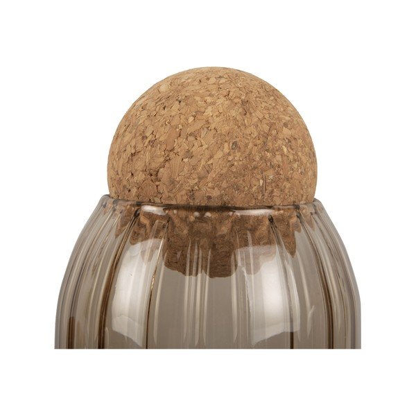 Hnedá sklenená dóza s korkovým vekom PT LIVING Gem, výška 19 cm-image-3