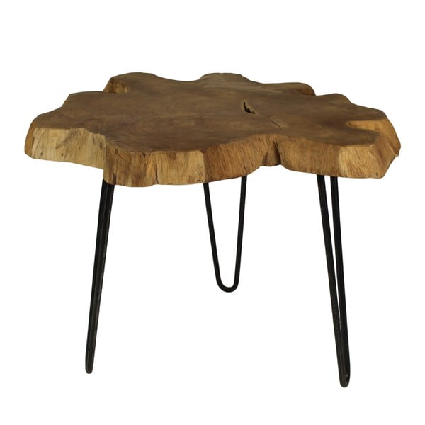 Odkladací stolík z teakového dreva HSM Collection Bollei, ⌀ 55 cm