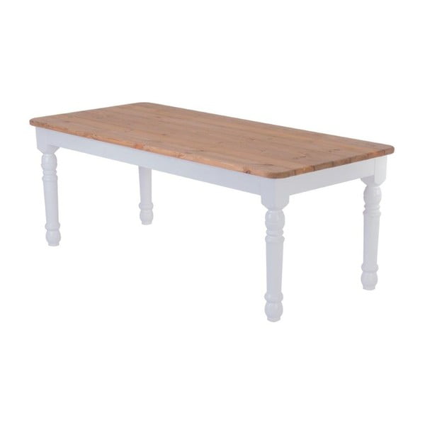 Záhradný stôl Siesta White/Natural, 200x90 cm