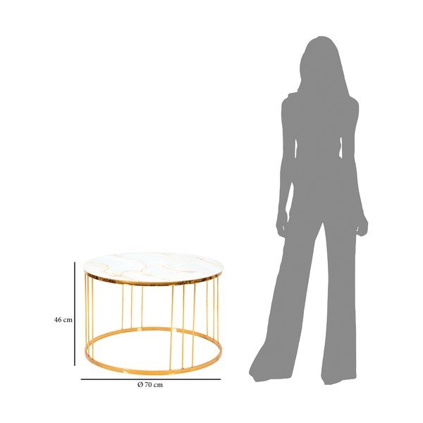 Konferenčný stolík v zlatej farbe Mauro Ferretti Simple Paris, ⌀ 70 cm-image-3