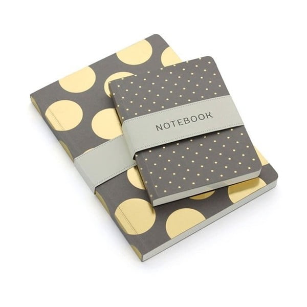 Zápisník A5 Go Stationery Gold Polka Taupe-image-2